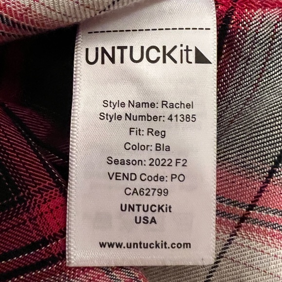 UNTUCKIt Plaid Rachel Wrap Dress in Red and Black Plaid, Size XS - Picture 12 of 15